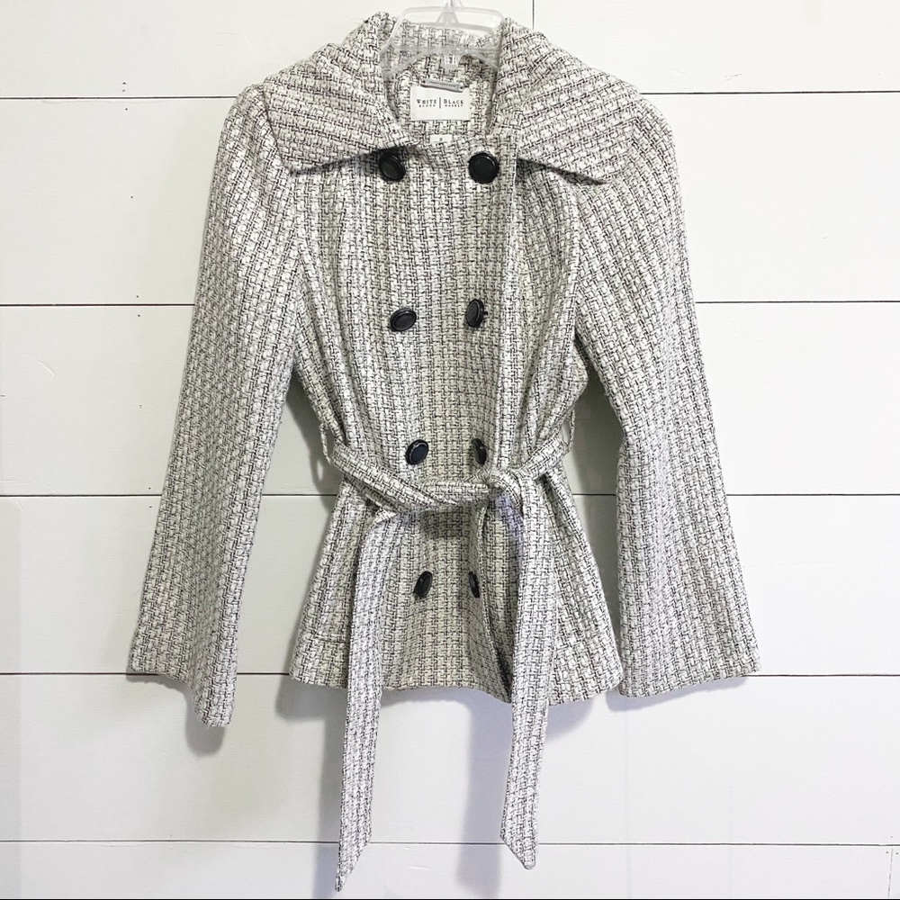 NWOT WHMB black and white tweed peacoat
